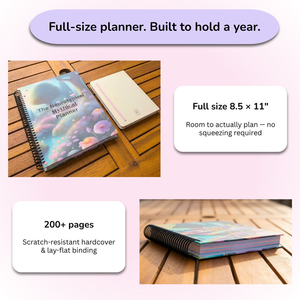 Hardcover ADHD-Friendly Planning System (Undated, 8.5" x 11")