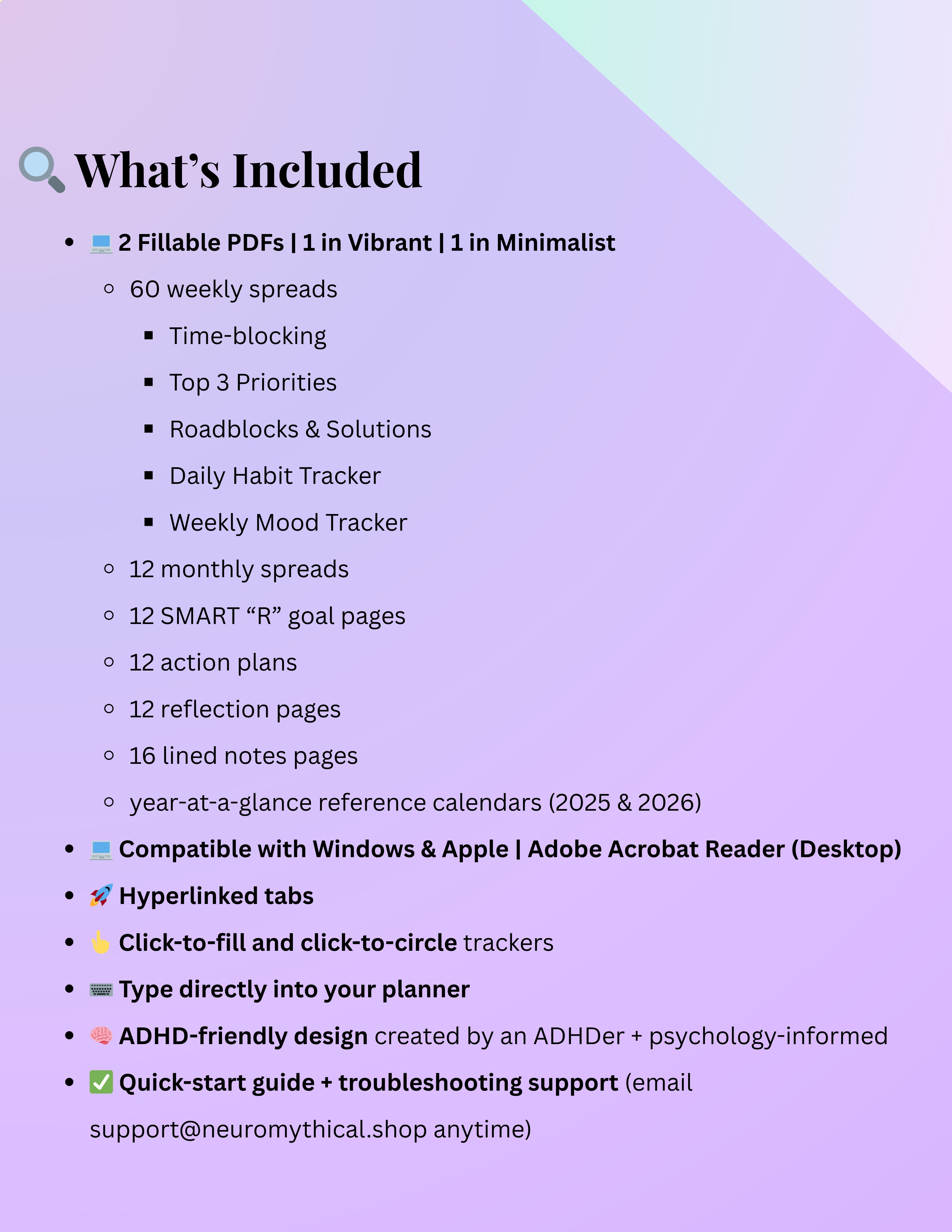 Fillable Digital Planner for Laptops & Desktops (Adobe Acrobat)