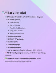 Printable Digital Planner for Binder or Discbound Use (Self-Print PDF)