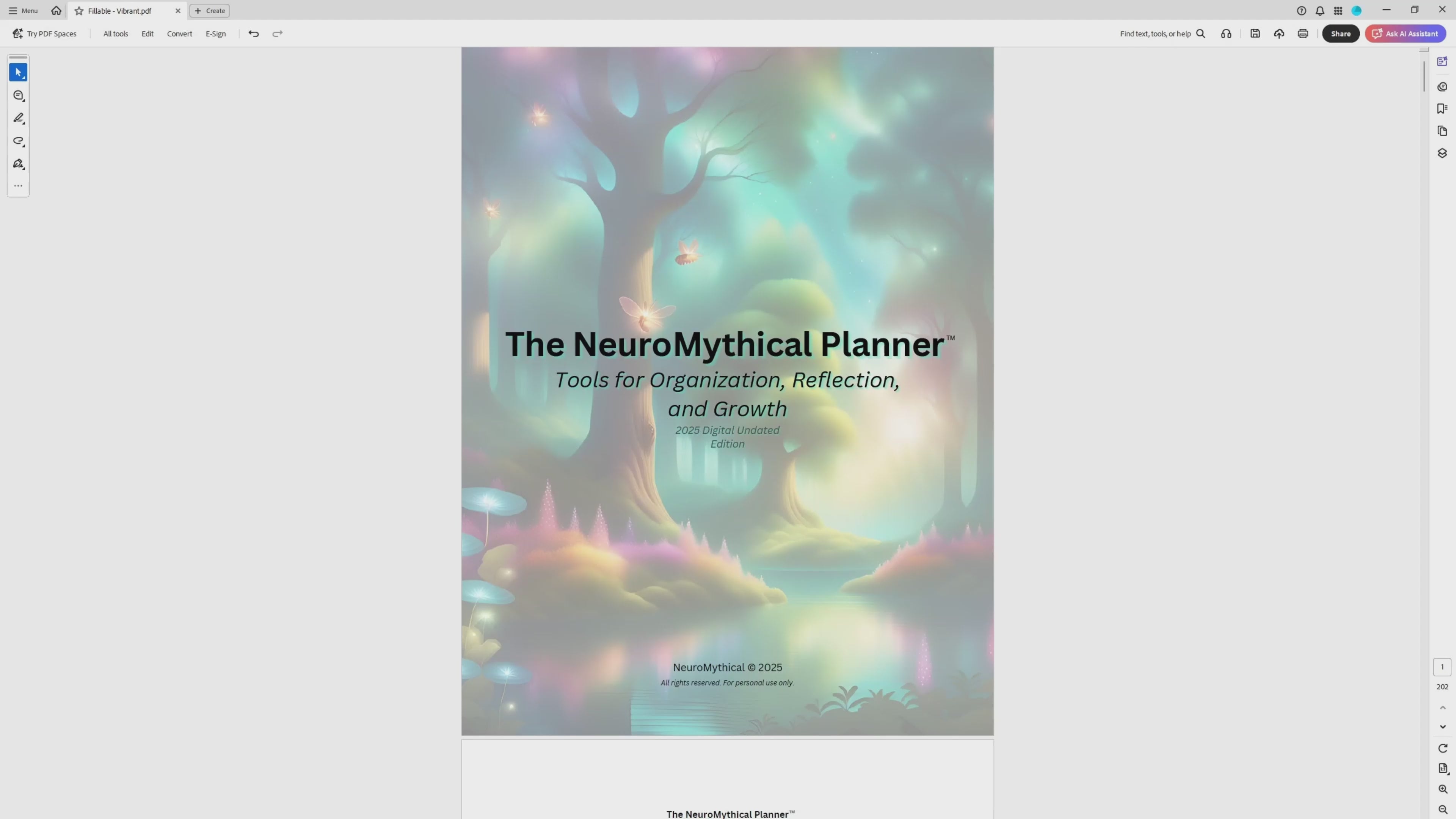 Fillable Digital Planner for Laptops & Desktops (Adobe Acrobat)